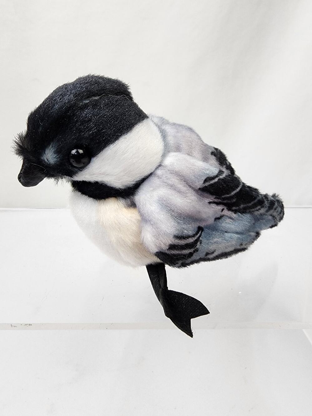 Folkmanis Plush 3" Mini Chickadee Bird Black Blue White Finger Puppet NWOT